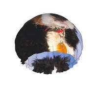 Gorro de ducha impermeable con banda elástica, gorro de ducha reutilizable de doble capa para mujer,Perro de montaña bernés