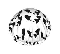 Gorro de ducha impermeable con banda elástica, gorro de ducha reutilizable de doble capa para mujer,Perro chihuahua pequeño en fila