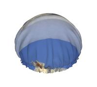 Gorro de ducha impermeable con banda elástica, gorro de ducha reutilizable de doble capa para mujer,Perros Westie de invierno West Highland White Terrier