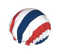 Gorro de ducha impermeable con banda elástica, gorro de ducha reutilizable de doble capa para mujer,Poste de barbero vintage en espiral de rayas de colores medieval