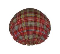 Gorro de ducha impermeable con banda elástica, gorro de ducha reutilizable de doble capa para mujer,Tartán del clan escocés Ogilvie Ogilvy