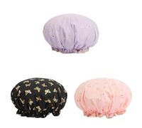 Gorro de ducha impermeable con diseño de rosquilla - Para natación, baño y protección del cabello para las mujeres (3p-Bg SPu SPi)