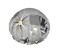 Gorro de ducha impermeable con diseño moderno de mediados de siglo, gorro de baño elástico para el cabello, gorros de baño para el cabello con protección del medio ambiente, gorro de ducha de baño dob