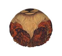 Gorro de ducha impermeable de doble capa con diseño de zorro y planta, reutilizable, con banda elástica