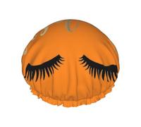 Gorro de ducha impermeable de doble capa con estampado de pestañas, adecuado para todas las longitudes de cabello (10.6 x 4.3 pulgadas)
