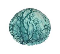 Gorro de ducha impermeable de doble capa de algas marinas verdes para mujeres y hombres, protección del cabello para baño, máscaras faciales, spa