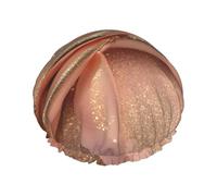 Gorro de ducha impermeable de doble capa para mujer, cuenta con un ajuste seguro antideslizante, fácil mantenimiento y reutilizable con purpurina de oro rosa