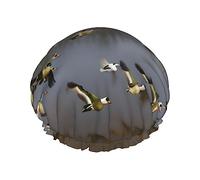 Gorro de ducha impermeable de doble capa para mujer, cuenta con un ajuste seguro antideslizante, fácil mantenimiento y reutilizable, práctico para cazar patos salvajes voladores