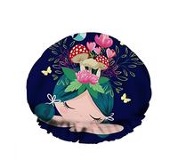 Gorro de ducha impermeable doble para niña, diseño de flores de dibujos animados, arte de mariposa, pájaro, seta, reutilizable, gorro de ducha de moda para mujer, belleza, baño, spa, hotel en casa,