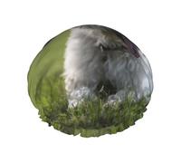 Gorro de ducha impermeable elástico de doble capa para perros Westie Lawn West Highland White Terrier, gorro de baño reutilizable