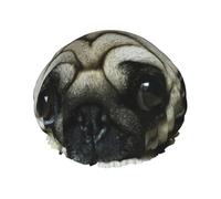 Gorro de ducha impermeable elástico de doble capa, reutilizable, con diseño de Pug y perros tristes.