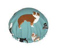 Gorro de ducha impermeable para pastores australianos, gorro de baño elástico para el cabello, protección del medio ambiente, gorros de baño para el cabello, doble capa impermeable, gorro de ducha p