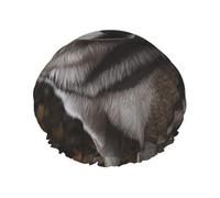 Gorro de ducha impermeable reutilizable para mujer, diseño de lobo gris salvaje, cubierta elástica para el cabello, para baño, spa, viajes y uso diario