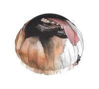 Gorro de ducha impermeable reutilizable para mujer, diseño de perros pastores alemanes, cubierta elástica para el pelo, para baño, spa, viajes y uso diario