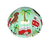 Gorro de ducha impermeable Shannon On Dogs Rock, gorro de baño elástico para el cabello, protección del medio ambiente, gorros de baño para el cabello, doble capa impermeable, gorro de baño para duc