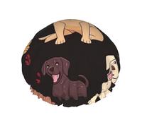 Gorro de ducha impermeable y reutilizable para mujer, diseño de perro labrador retriever de chocolate, cubierta elástica para el pelo, para baño, spa, viajes y uso diario