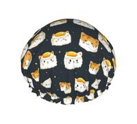 Gorro De Ducha Impresión rollo sushi gato Gorro Ducha Reutilizables 29cm | Suave Gorro De Champú Impermeable Gorros De Ducha Para Mujer para Spa Hogar Salón