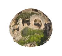 Gorro de ducha Israel en la Torre de David para mujer, reutilizable e impermeable, con elástico grande. Gorro de baño doble, diseñado para todo tipo de cabello con forro de PEVA.