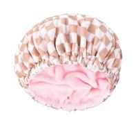 Gorro de ducha lavable, gorro de baño impermeable, sombrero de ducha portátil de 12.2 pulgadas, banda elástica reutilizable, viaje de negocios compacto, manta de pelo auténtica para voy