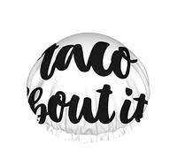 Gorro de ducha Let's Taco 'Bout It, gorros de baño impermeables de doble capa con diseño de citas divertidas, perfectos para todas las longitudes y grosores de cabello