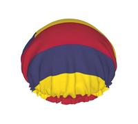 Gorro de ducha ligero con estampado de bandera del Reino de Hawái para mujeres y hombres, gorro reutilizable suave y gorro de baño