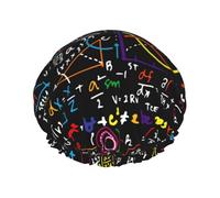 Gorro de ducha ligero con estampado de fórmula matemática para mujeres y hombres, sombrero reutilizable, gorro suave y gorro de baño