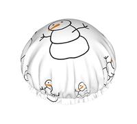 Gorro de ducha muñeco de nieve fondo blanco gorro de baño reutilizable gorro de ducha de baño elástico suave impermeable para gorras de pelo de todas las longitudes de cabello