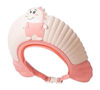 Gorro de ducha para bebé, lindo gorro de ducha de dinosaurio para protección de ojos y oídos, protector ajustable para lavado de cabello para niños