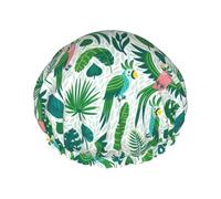 Gorro de ducha para el pelo - Divertido gorro de ducha grande de dibujos animados verdes lindo loro, reutilizable, impermeable, gorro de ducha de doble capa para mujer, gorro de ducha para ducha con