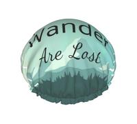 Gorro de ducha para el pelo - Not All Those Who Wander Are Lost1 gorro de ducha de doble capa reutilizable, resistente al agua, gorro de ducha grande para mujer, gorro de ducha para ducha con forro de