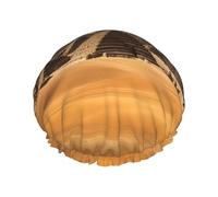 Gorro de ducha para mujer con estampado de pirámides de Egipto, gorro de ducha elástico reutilizable de doble capa
