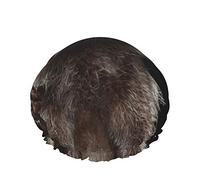 Gorro de ducha,Retrato de primer plano Mapache divertido que mira mapache curioso Gorro de baño doble impermeable,Gorro de ducha elástico reutilizable,Gorros de baño Gorro de noche