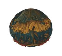 Gorro de ducha reutilizable con diseño de la carta del mundo del tarot para mujer, gorro elástico lavable.