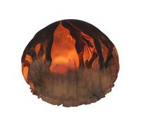 Gorro de ducha reutilizable con estampado de caballos corriendo al galope para mujer, gorro de ducha grande para trenzas de pelo largo