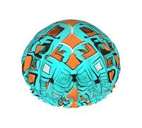 Gorro de ducha reutilizable con estampado de maravillas turquesa de doble capa, mantiene el cabello seco, se adapta a todas las cabezas
