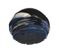 Gorro de ducha reutilizable con estampado de orca y ballena asesina para mujer, gorro de pelo doble, gorro de pelo para adultos para todo tipo de cabello