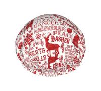 Gorro de ducha reutilizable con estampado de oso y ciervo de animales silvestres, gorro de baño de doble capa, mantiene el cabello seco, se adapta a todas las cabezas