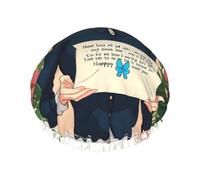 Gorro de ducha reutilizable con estampado del Día de la Madre, gorro de baño de doble capa, mantiene el cabello seco, se adapta a todas las cabezas