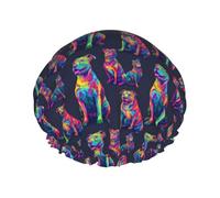 Gorro de ducha reutilizable grande para mujer - Gorro de pelo de doble capa con forro de PEVA y cuerda elástica