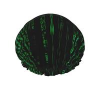 Gorro de ducha reutilizable Hacker Era para mujer, gorro de ducha doble a prueba de salpicaduras, tamaño grande para todo tipo de cabello.
