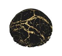 Gorro de ducha reutilizable para mujer, gorro de baño con estampado de mármol retro, protector de pelo de ducha impermeable de doble capa, gorro de ducha con banda elástica ajustable para el hogar, Sp