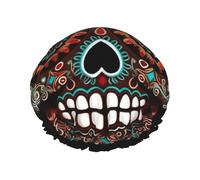 Gorro de ducha reutilizable para mujer, gorro de baño impermeable de doble capa, gorro de baño, calaveras de azúcar, sombrero de ducha para el día de los muertos, para damas de spa, tamaño grande para
