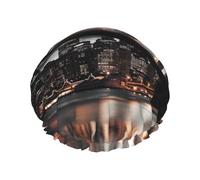 Gorro de ducha reutilizable para mujer, gorro de baño impermeable de doble capa, gorro de ducha para el puente de Brooklyn, gorro de ducha para damas, salón de spa, tamaño grande para todas las