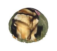Gorro de ducha reutilizable para mujer, gorro de baño impermeable, doble capa, gorro de baño para el pelo de pastor alemán, gorro de ducha para mujer, salón de spa, tamaño grande para todas las