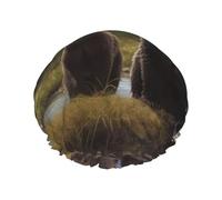 Gorro de ducha reutilizable para mujer, gorro de baño impermeable, doble capa, gorro de baño para encuentro con animales, sombrero de ducha para damas, spa, salón, tamaño grande para todas las