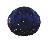 Gorro de ducha reutilizable para mujer, gorro de baño impermeable, doble capa, gorro de ducha de dos colibríes, gorro de ducha para mujer, salón de spa, tamaño grande para todas las longitudes de