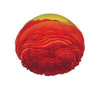 Gorro de ducha reutilizable para mujer, gorro de baño impermeable, doble capa, gorro de ducha rojo amanecer para damas, spa, salón, tamaño grande para todas las longitudes de cabello