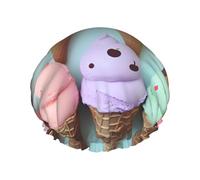 Gorro de ducha reutilizable para mujer, impermeable, doble capa, gorro de baño, conos de helado, gorro de ducha para damas, spa, salón, tamaño grande para todas las longitudes de cabello