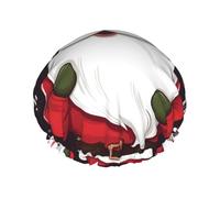 Gorro de ducha reutilizable para mujer, impermeable, doble capa, gorro de baño de Navidad, gorro de ducha de Papá Noel para damas, spa, salón, tamaño grande para todas las longitudes de cabello