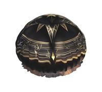 Gorro de ducha reutilizable para mujer, impermeable, doble capa, gorro de baño, diseño mágico, runas nórdicas, brújula, gorro de ducha para damas, spa, salón, tamaño grande para todas las longitudes